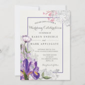 Iris Floral Spring Wedding Einladung (Vorderseite)