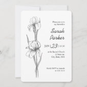 Iris Flower Celebration of Life Memorial Card Einladung (Vorderseite)
