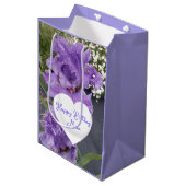 Iris Flower Flowers Purple Lavender Lilac Floral Mittlere Geschenktüte (Vorderseite Schrägansicht)