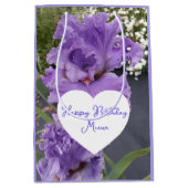 Iris Flower Flowers Purple Lavender Lilac Floral Mittlere Geschenktüte (Vorderseite)