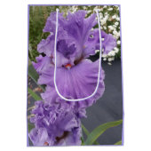 Iris Flower Flowers Purple Lavender Lilac Floral Mittlere Geschenktüte (Rückseite)