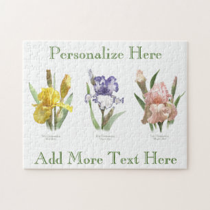 Iris Flower Garden Botanische Kunst Puzzle