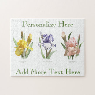 Iris Flower Garden Botanische Kunst Puzzle
