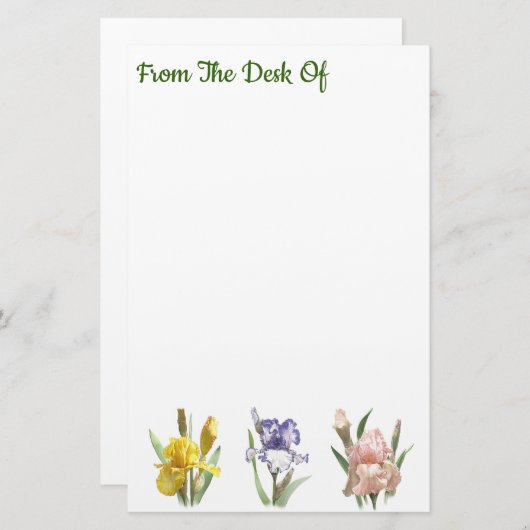 Iris Flower Garden Briefpapier (Vorne/Hinten)