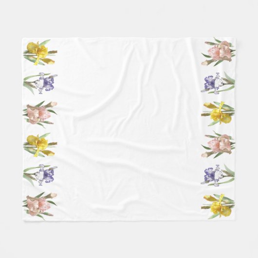 Iris Flower Garden Fleecedecke (Vorderseite (Horizontal))