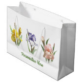 Iris Flower Garden Große Geschenktüte (Vorderseite Schrägansicht)