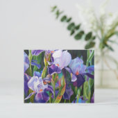 Iris Flower Garden Postkarte (Stehend Vorderseite)