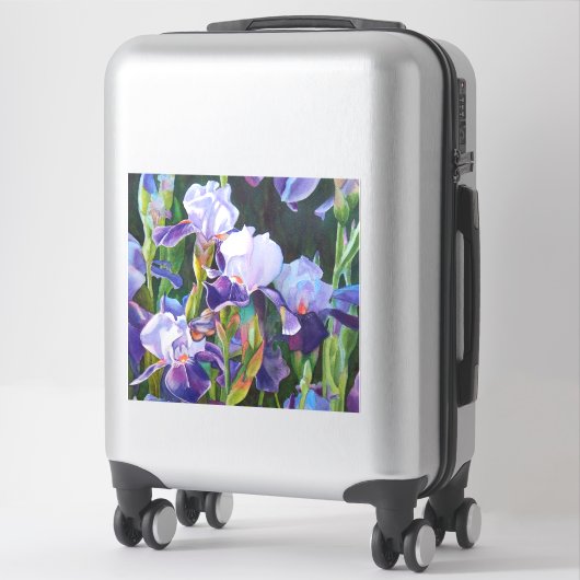 Iris Flower Garden Watercolor Vinyl Sticker (Koffer)