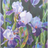 Iris Flower Garden Watercolor Vinyl Sticker (Vorderseite)
