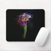 Iris flower on a black background. Long exposure. Mousepad (Mit Mouse)