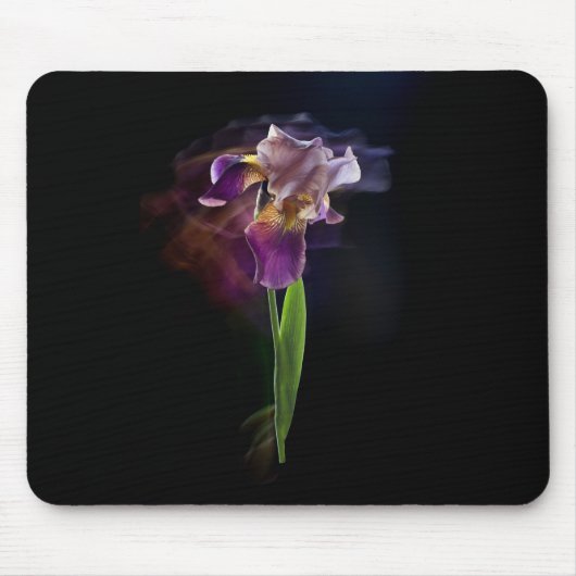 Iris flower on a black background. Long exposure. Mousepad (Vorne)