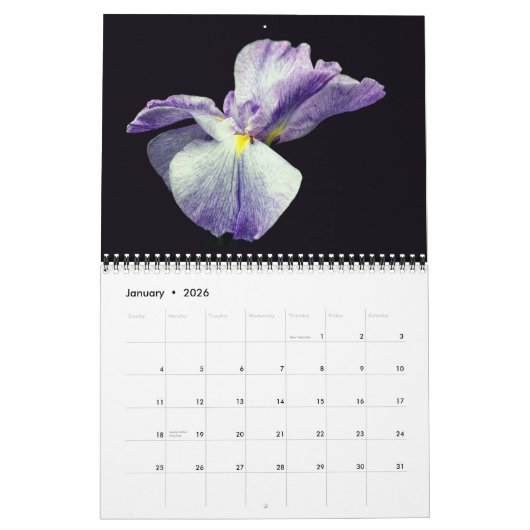 Iris Flower Photography  Kalender (Jan 2026)
