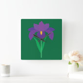 Iris Flower Quadratische Wanduhr (Zuhause)