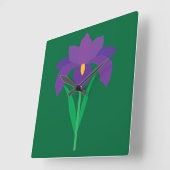 Iris Flower Quadratische Wanduhr (Winkel)