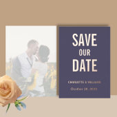 Iris Foto Overlay Save the Date Rose Gold Folieneinladung