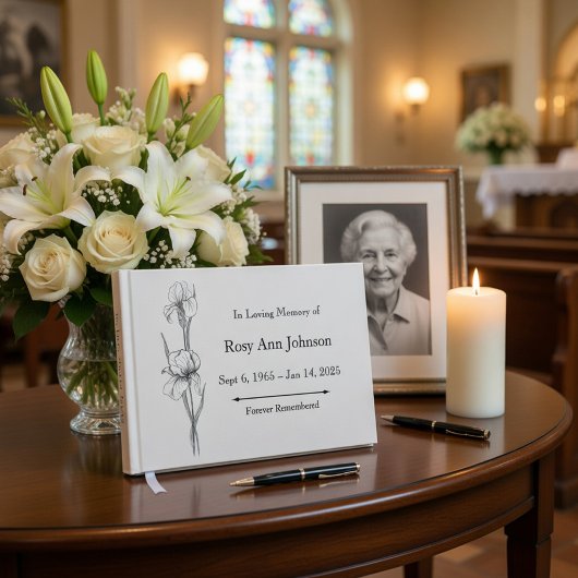 Iris Funeral Guest Book - In Love Memory Gästebuch