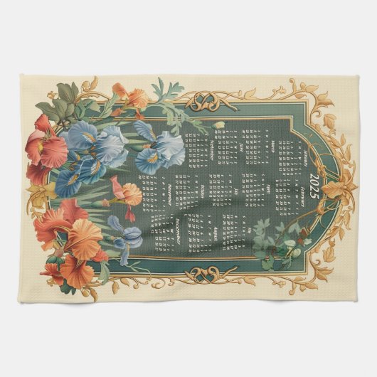 Iris Garden 2025 Geschenkkalender Geschirrtuch (Horizontal)