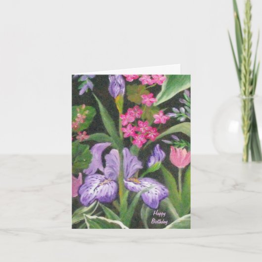 Iris Garden Birthday Note Card Karte (Vorderseite)