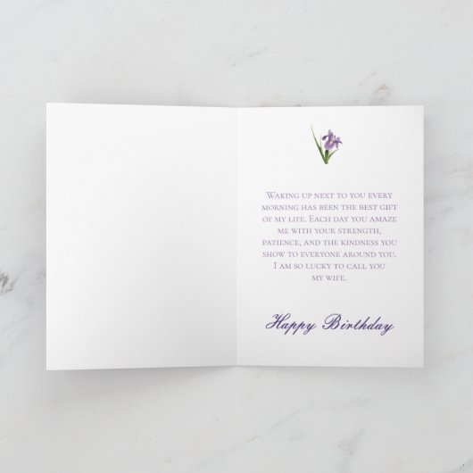 Iris Garden Ehefrau Geburtstag Karte (Innenseite)