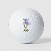 Iris Garden Flower Monogram Art Golfball (Vorderseite)