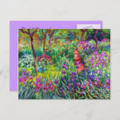 Iris Garden Impressionismus Bridal Postcard Einladungspostkarte (Vorne/Hinten)
