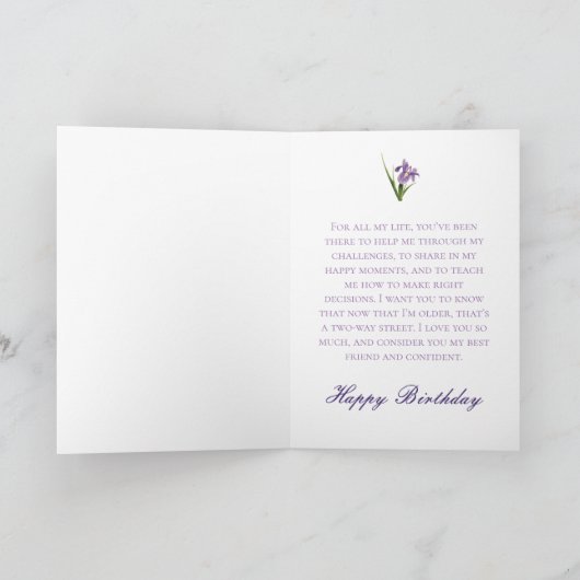 Iris Garden Mutter Geburtstag Karte (Innenseite)