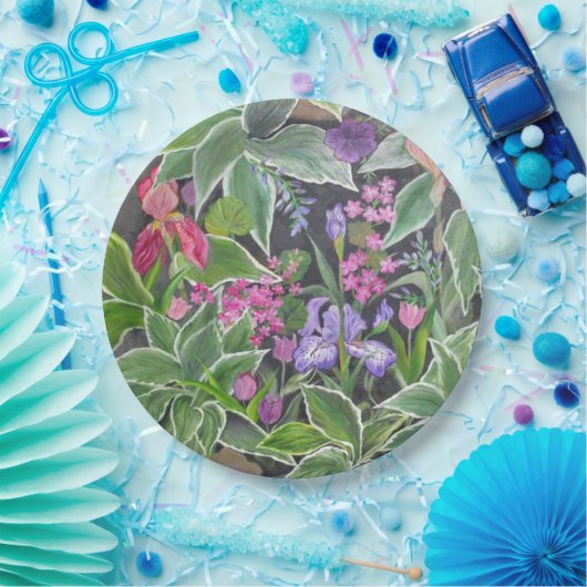 Iris Garden Paper Plate Pappteller (Party)