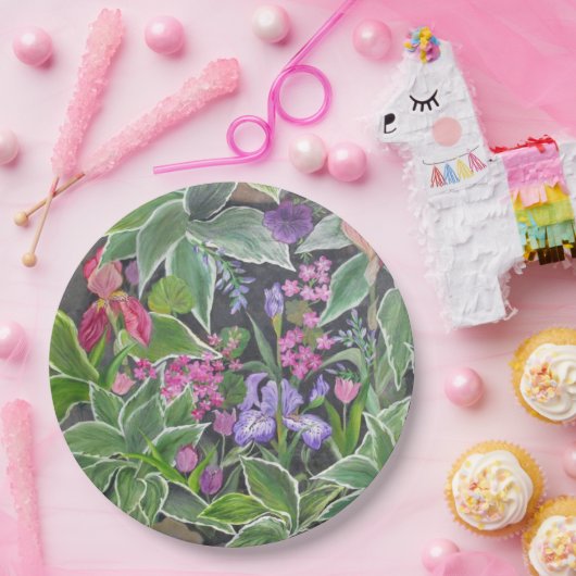 Iris Garden Paper Plate Pappteller (Party)