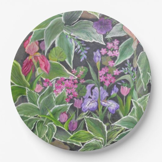 Iris Garden Paper Plate Pappteller (Vorderseite)