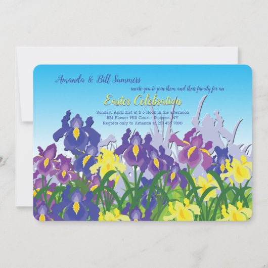 Iris-Garten-Blumen-Einladung Einladung (Vorderseite)