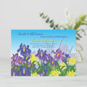 Iris-Garten-Blumen-Einladung Einladung (Stehend Vorderseite)