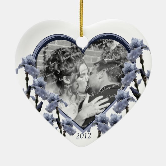 Iris-Gastgeschenk Hochzeit Keramikornament (Hinten)