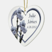 Iris-Gastgeschenk Hochzeit Keramikornament (Links)