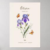 Iris-Geburtsmonats-Blumenposter Poster (Vorne)