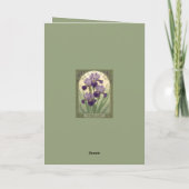 Iris-Geburtstagsblumen Februar Jugendstil Karte (Rückseite)