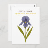 Iris — Glaube, Hoffnung, sinnvolle Freundschaft Postkarte (Vorne/Hinten)