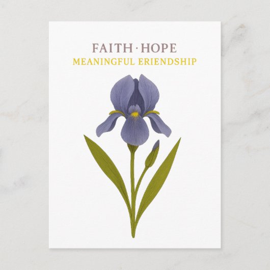 Iris — Glaube, Hoffnung, sinnvolle Freundschaft Postkarte (Vorderseite)