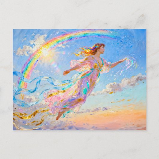 Iris Goddess of the Rainbow from Greek Mythology Postkarte (Vorderseite)