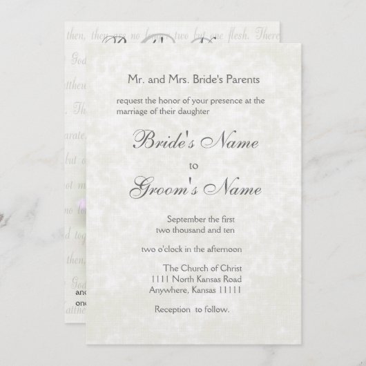 Iris Hochzeit Einladung (Vorne/Hinten)