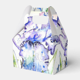 Iris-Hochzeitstorten-Gunstbox violette blaue Blume Geschenkschachtel