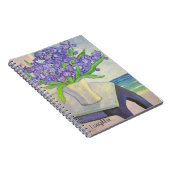 Iris in Vase By Window Notebook Notizblock (Rechte Seite)