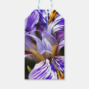 Iris in Violet Lilac und Lila botanische Kunst Geschenkanhänger