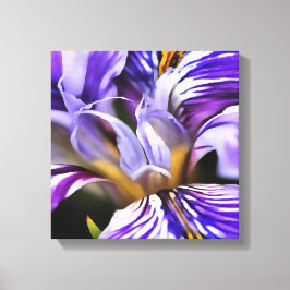 Iris in Violet Lilac und Lila botanische Kunst Leinwanddruck