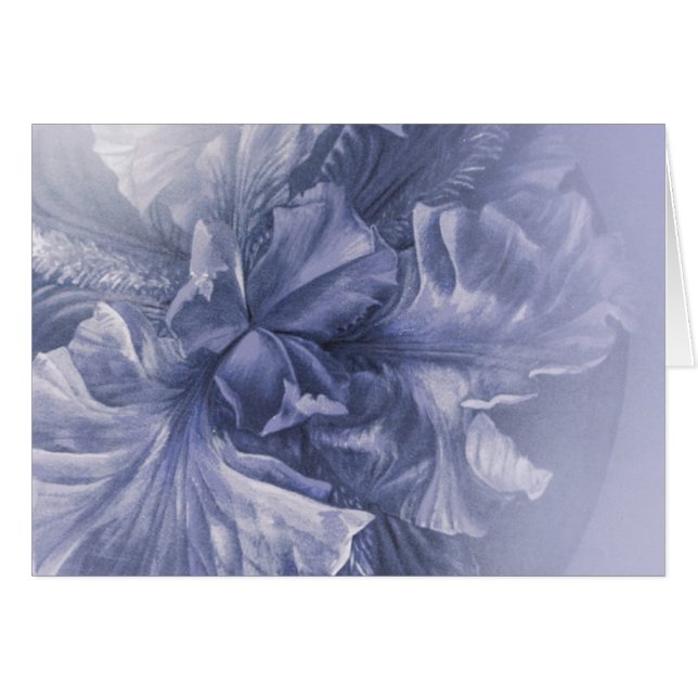 Iris inner beauty silberne Blume Kunstkarte (Vorderseite (Horizontal))