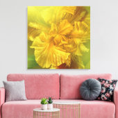 Iris innere Schönheit (Gelb) Quadrat Leinwand (Insitu (Wohnzimmer))