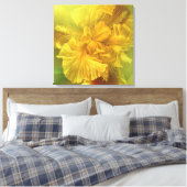 Iris innere Schönheit (Gelb) Quadrat Leinwand (Insitu (Schlafzimmer))