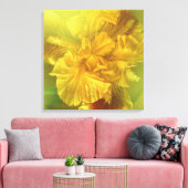 Iris innere Schönheit (Gelb) Quadrat Leinwand (Insitu (Wohnzimmer))