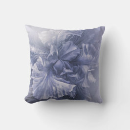 Iris innere Schönheit (silberblaue Farben) werfen Kissen