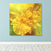 Iris innere Schönheit warme gelbe Kunst Quadrat Le Leinwanddruck (Insitu (Holzboden))