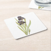 Iris (Iris germanica) von Redouté Rechteckiger Pappuntersetzer (angewinkelt)